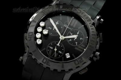 CH054B - Happy Sports Chrono Cerr/PVD/RU All Black Swiss Eta Q