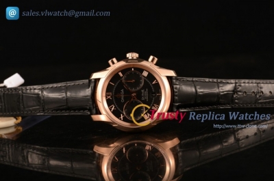 Omega - De Ville Co-axial Chronograph RG/LE Black Dial Clone Omega 9300 Auto (EF)