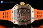 Richard Mille - RM11-03 SS/RU Orange Rubber Strap Swiss Valjoux 7750 Auto (KV)