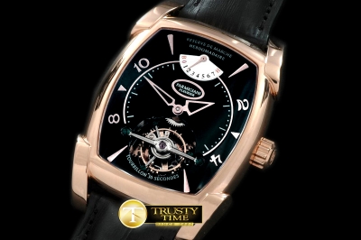 PAR006A - Forma XL Hebdomadarie Tourbillon RG/LE Blk Tourbillon