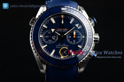 Omega Seamaster Planet Ocean Chrono SS/RU Blue Stk Clone Omega 9300 Auto