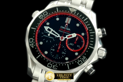 OMG0338D - Seamaster Pro 300M Chrono SS/SS Blk/Red A-7753