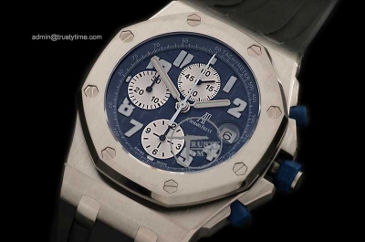 AP0080F - Royal Oak Chronograph SS/RU Blue A-7750 Sec@12