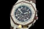 AP0159E - Royal Oak Ladies Chrono SS/Diam/RU Brown Jap OS20