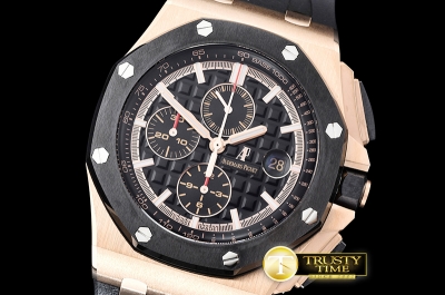 AP0412B - Royal Oak Offshore Novelty CER/RG/RU Blk JF A7750 Mod