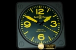 BRACC006D - BR01-92 Black/Yellow Wall Clock 30mm