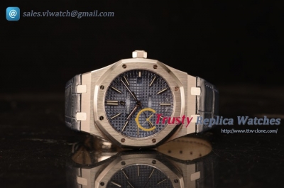 Audemars Piguet Royal Oak 41mm Blue Dial Automatic Clone Ap 3120 Movement Blue Leather Strap 15500ST.OO.1220ST.01 JH