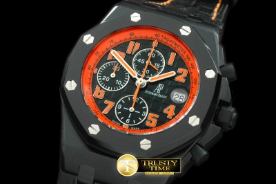 AP0142 - Royal Oak Chronograph PVD/RU Blk /Org A-7750 Sec@ 12