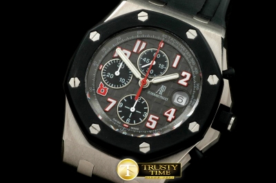 AP0153 - Royal Oak Chronograph TI/RU Grey/Blk A-7750 Sec@12