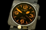 BR076C - BR01-92 Automatic PVD/RU Black/Orange A-2836