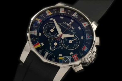 COR020B - Admiral's Cup Chronograph SS/RU Black - Jap Qt