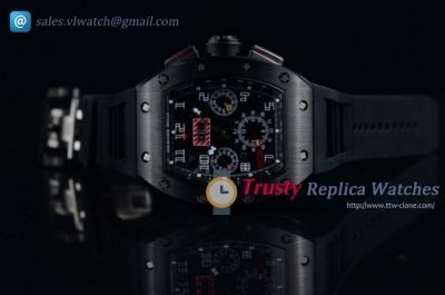 Richard Mille RM 011 Felipe Massa Chrono PVD/RU Black Swiss Valjoux 7750 Auto