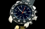 NU002B - Mens Automatic Chrono SS/RU Black Jap Quartz Chrono