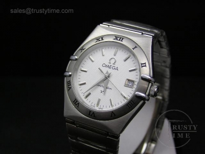 OMG0025A - Omega Constellation SS White Mens - Quartz