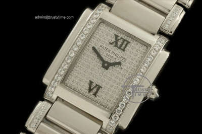 PP0060B - Ladies 24 Hrs SS Full Diamonds Dial/Bracelet Swiss Qtz