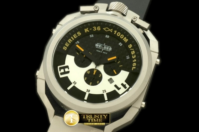 WLD009C - K36 Chronograph SS/RU Black/Yellow Jap Quartz