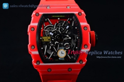 Richard Mille - RM 35-02 RAFAEL NADA PVD/RU Skeleton Dial Red Strap Miyota 9015