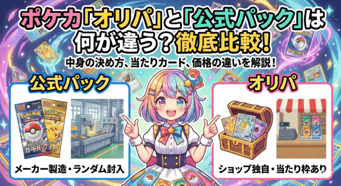 オリパと公式パックは何が違う?